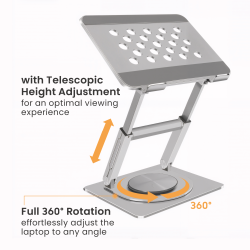  360° Rotating Foldable Stepless Adjustable Laptop Riser
