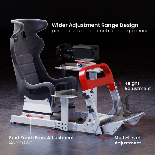 Robust Sim Racing Cockpit with Gear Shift Mount & Seat LRS18-BS01 Wider Adjustment. Enhanced Stability. from china(chinese)