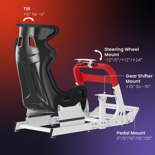 Robust Sim Racing Cockpit with Gear Shift Mount & Seat LRS18-BS01 Wider Adjustment. Enhanced Stability. from china(chinese)