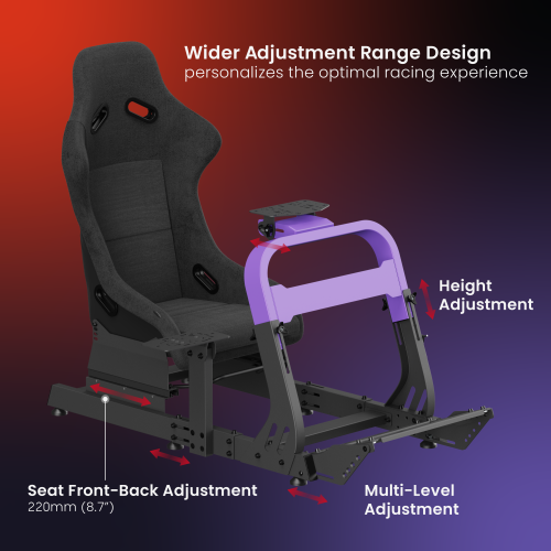 Robust Sim Racing Cockpit with Gear Shift Mount & Seat LRS18-BS02 Wider Adjustment. Enhanced Stability. from china(chinese)