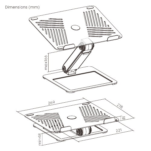 Minimalist Free-Lifting Laptop Riser with Single Arm LPS09-01 Flexible Adjustment & Modern Design Profile from china(chinese)