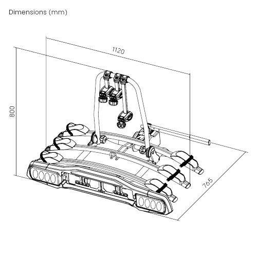 Lockable Car Hitch Bike Rack CBR-503 For three tire width 22’’-29’’ bikes from china(chinese)