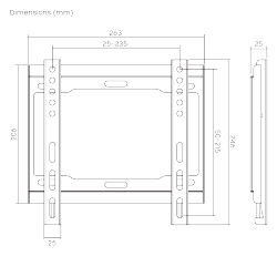 Economy Low Profile Fixed Wall Mount