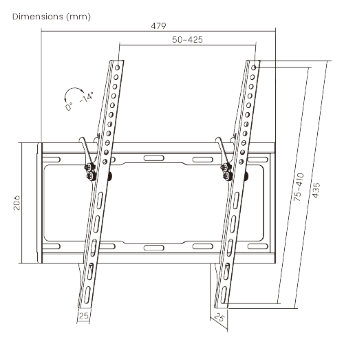Economy Low Profile Tilt Wall Mount LP34G-44T For most 32"-65" LED, LCD flat panel TVs from china(chinese)