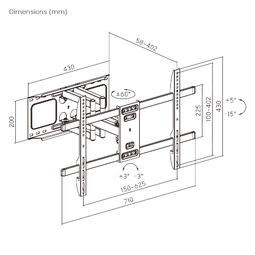 Outdoor Weather-Proof Full-Motion TV Wall Mount LPA69-466W For most 37”~86” TVs from china(chinese)