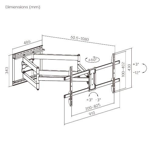 Outdoor Weather-Proof Full-Motion TV Wall Mount with Extra Long Arm LPA84-486XLW For most 43”~90” TVs from china(chinese)