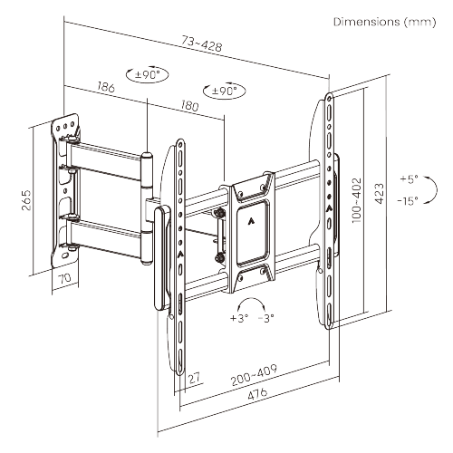 Cost-Effective Full-Motion TV Wall Mount LPA86-443  A solution combining functionality with affordability from china(chinese)