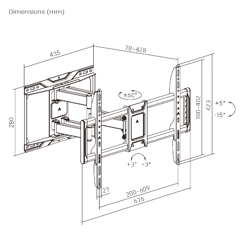 Cost-Effective Heavy-Duty Full-Motion TV Wall Mount LPA86-466 With enhanced robustness to hold TVs up to 75kg from china(chinese)