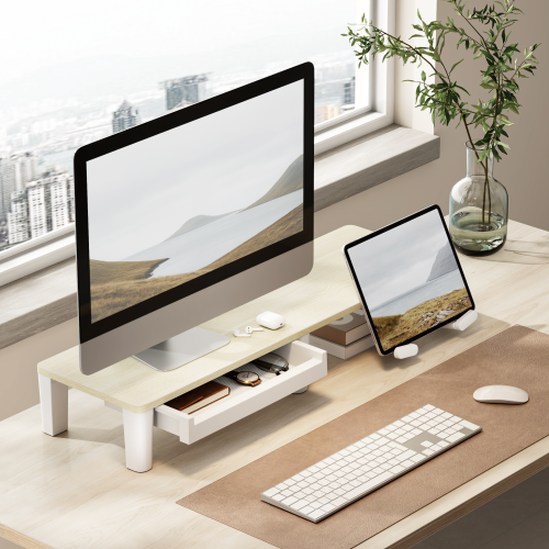 Affordable Large Heavy-duty Monitor Riser with Drawer & Holder STB39-04 Space reclaimed. Comfort gained. from china(chinese)