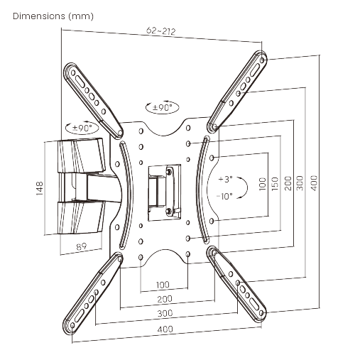 Super Economy Full-motion TV Wall Mount KLA27-441 For most 32"-65" LED, LCD Flat Panel TVs from china(chinese)
