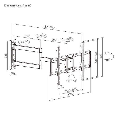 ExtendMax Full-Motion TV Wall Mount LPA95-463L Enjoy cross-room viewing at an accessible price. from china(chinese)