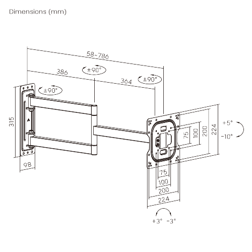 ExtendMax Full-Motion TV Wall Mount LPA95-223L Enjoy cross-room viewing at an accessible price. from china(chinese)