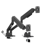 LIFTMAX Heavy-Duty Dual-Screen Mechanical Spring Monitor Arm with 3.0 USB-A & USB-C Ports