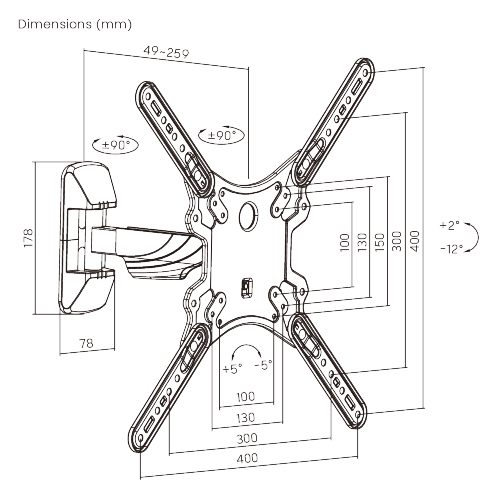 Elegant Full-motion TV Wall Mounts KMA28S-441 For most 23"-65" LED, LCD flat panel TVs from china(chinese)