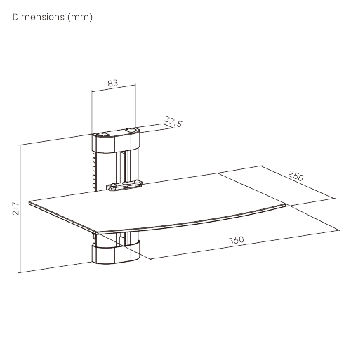Economy Height Adjustable DVD Wall Mount DVD-291 Single shelf for DVD players or AV components from china(chinese)