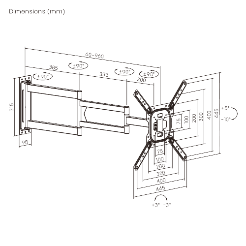 ExtendMax Full-Motion TV Wall Mount LPA95-445XL  Enjoy cross-room viewing at an accessible price. from china(chinese)