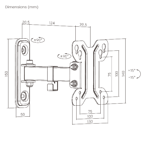 Economy Full-motion TV Wall Mount LDA11-111 For most 13’’-32’’ LED, LCD flat panel TVs from china(chinese)