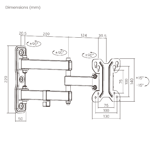 Economy Full-motion TV Wall Mount  LDA11-113 For most 13’’-32’’ LED, LCD flat panel TVs from china(chinese)
