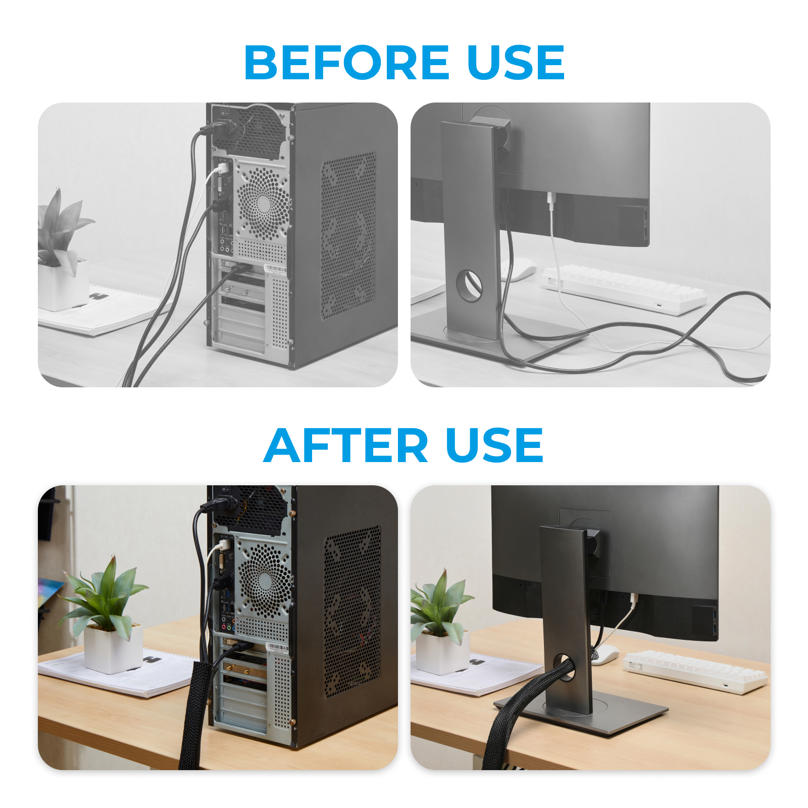 Flexible Cable Wrap Sleeve with Hook and Loop Fastener (85mm/3.3" Width )