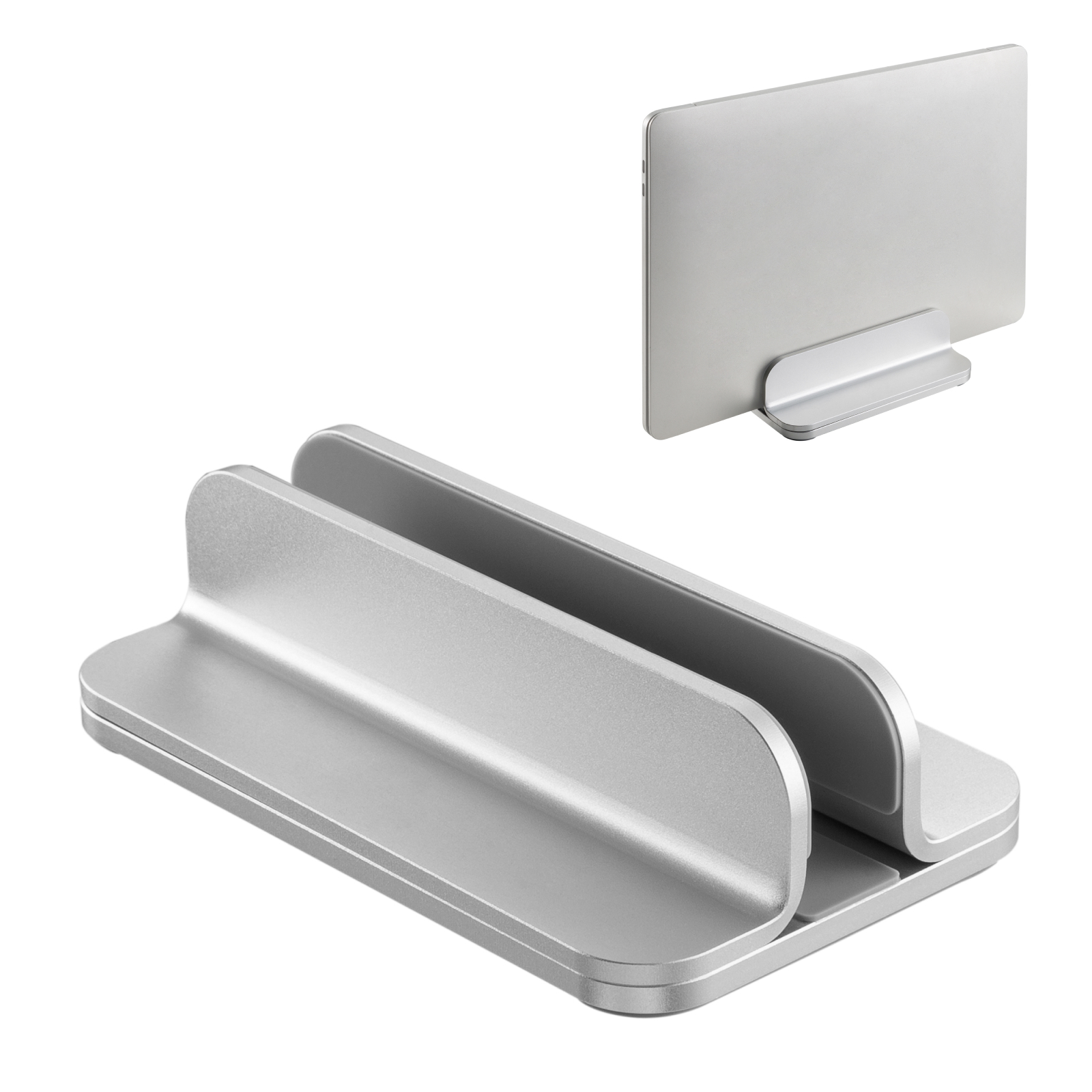 Width-Adjustable Aluminum Vertical Laptop/Tablet Holder