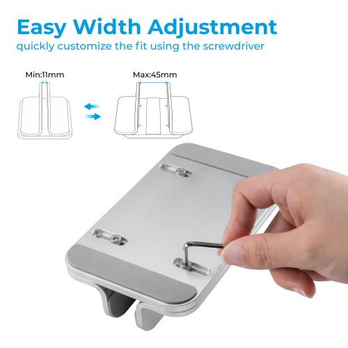 Width-Adjustable Aluminum Vertical Laptop/Tablet Holder AR-9S For All Laptops, Tablets, Books and More from china(chinese)