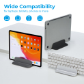 Width-Adjustable Aluminum Vertical Laptop/Tablet Holder