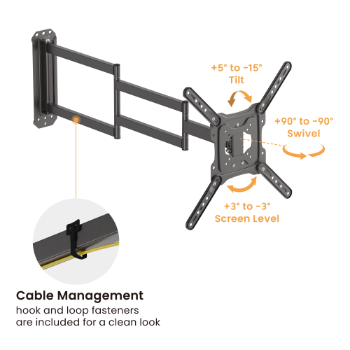 Outdoor Weather-Proof Full-Motion TV Wall Mount with Extra Long Arm LPA84-445XLW For most 23”~65” TVs from china(chinese)