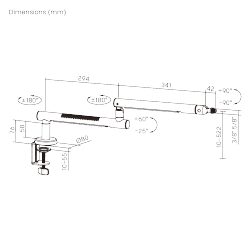 Aluminum Low Profile RGB Microphone Boom Arm