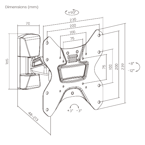 Elegant Aluminum Full-motion TV Wall Mount LDA20-221 For most 23"-43" LED, LCD Flat Panel TVs from china(chinese)