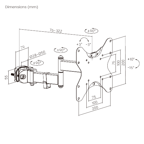 Full-Motion TV Pole Mount  LDA36-222 When Only a Pole Mount Will Do  from china(chinese)