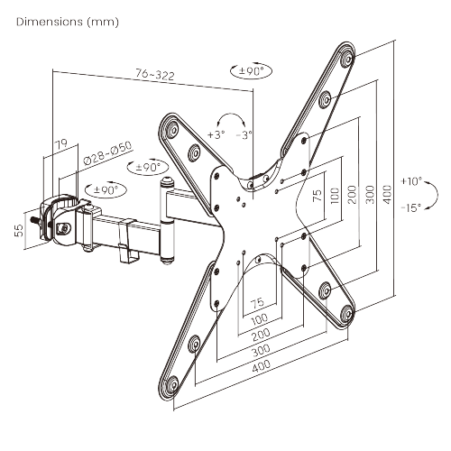 Full-Motion TV Pole Mount  LDA36-442 When Only a Pole Mount Will Do  from china(chinese)