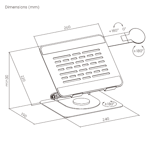  360° Rotating Foldable Stepless Adjustable Laptop Riser with Magnetic Phone Stand LPS01-14  For most 11”-17” laptops, tablets and more from china(chinese)
