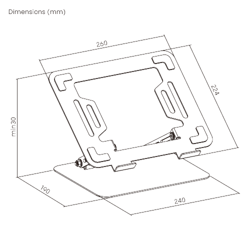  Foldable Stepless Adjustable Laptop Riser LPS01-15 For most 11”-17” laptops, tablets and more from china(chinese)