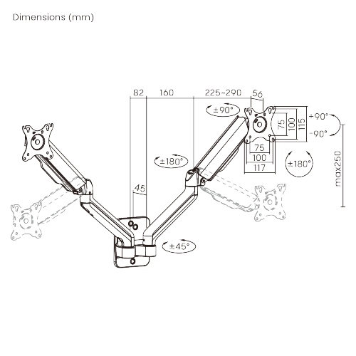 Cost-Effective Spring-Assisted Dual Monitor Wall Mount LDA32-114E  from china(chinese)