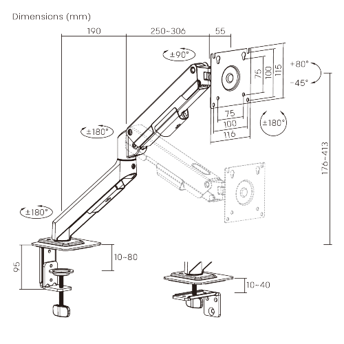 Affordable Mechanical Spring Monitor Arm LDT113-C012E Value you need, versatility you want. from china(chinese)