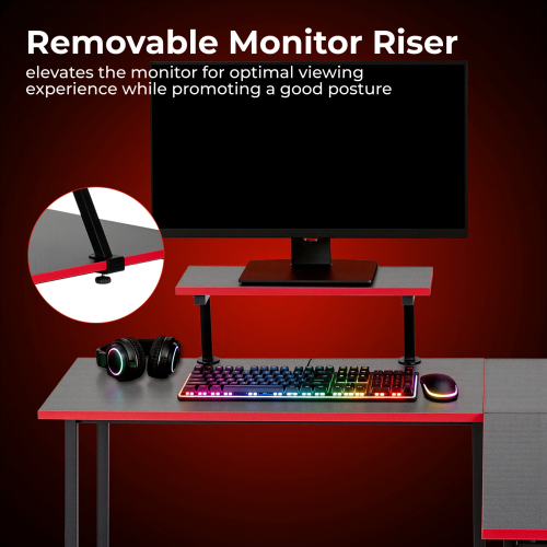 Corner-Shaped Gaming Desk with Monitor Riser GMD15-1 Affordable Desk for Peak Gaming Experience from china(chinese)