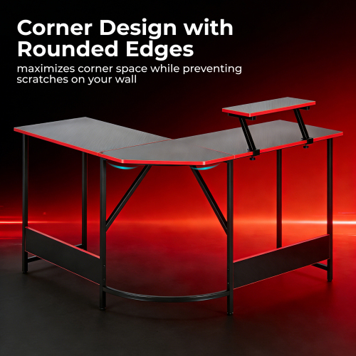 Corner-Shaped Gaming Desk with Monitor Riser GMD15-1 Affordable Desk for Peak Gaming Experience from china(chinese)