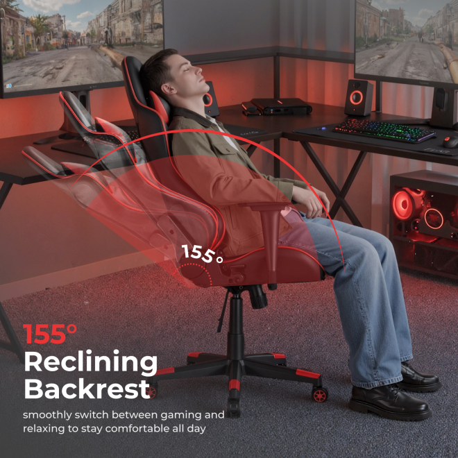 PU Leather Gaming Chairs with Headrest and Lumbar Support CH06-12 Design for gaming/relaxing/napping from china(chinese)