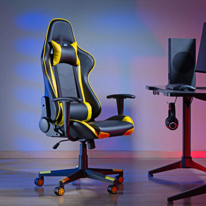 PU Leather Gaming Chairs with Headrest and Lumbar Support CH06-12 Design for gaming/relaxing/napping from china(chinese)