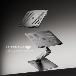 Minimalist Free-Lifting Laptop Riser with Dual Arms