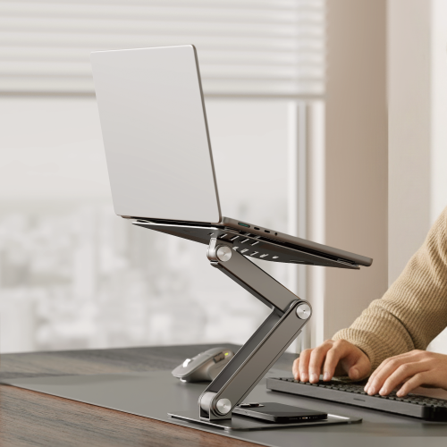 Minimalist Free-Lifting Laptop Riser with Dual Arms LPS09-02  Flexible Adjustment & Modern Design Profile from china(chinese)