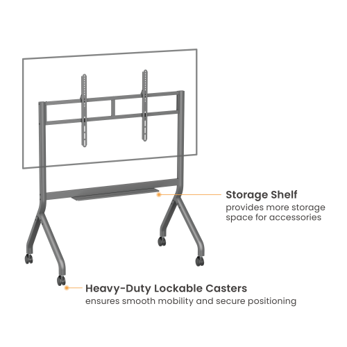 SlimLift Heavy-Duty TV Cart TTF19-612FW Holds TVs up to 110 inch / 120 kg (264 lbs) from china(chinese)