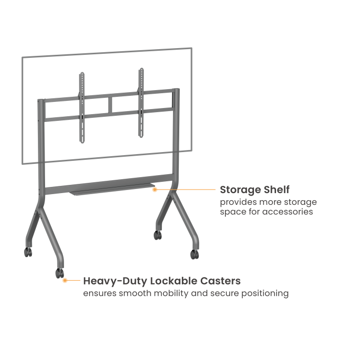 SlimLift Heavy-Duty TV Cart TTF19-612FW Holds TVs up to 110 inch / 120 kg (264 lbs) from china(chinese)