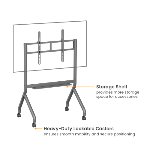 SlimLift Heavy-Duty TV Cart TTF19-69FW Holds TVs up to 90 inch, 90 kg (198 lbs) from china(chinese)