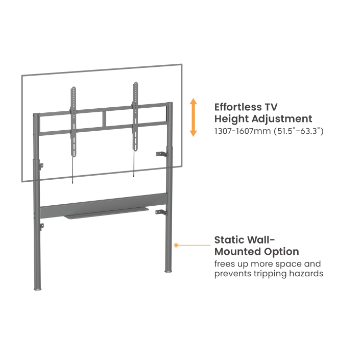 SlimLift Motorized Height Adjustable Heavy-Duty Wall-Mounted Stand TTF19S-612FR Holds TVs up to 110 inch / 120 kg (264 lbs) from china(chinese)
