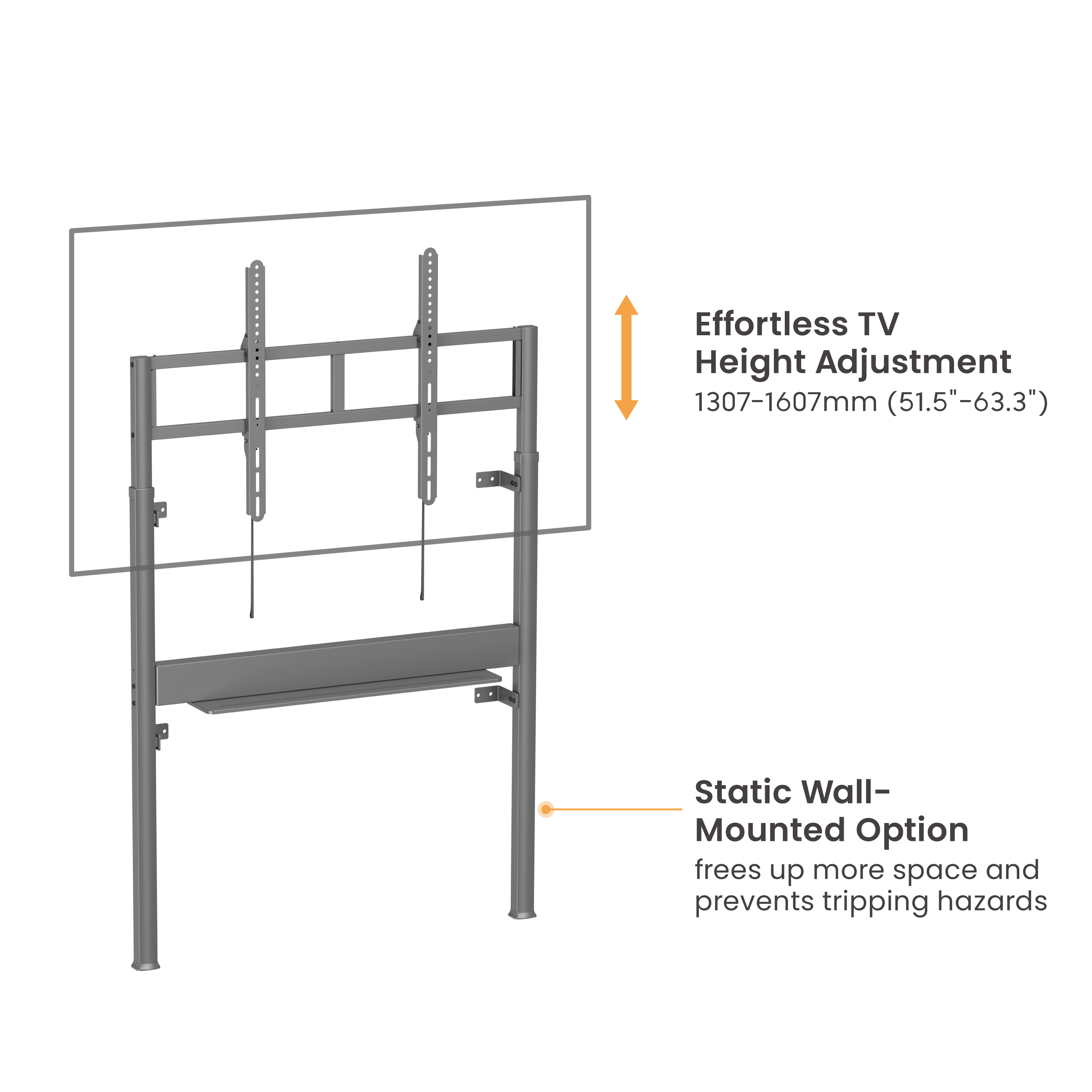 SlimLift Motorized Height Adjustable Heavy‑Duty Wall‑Mounted Stand