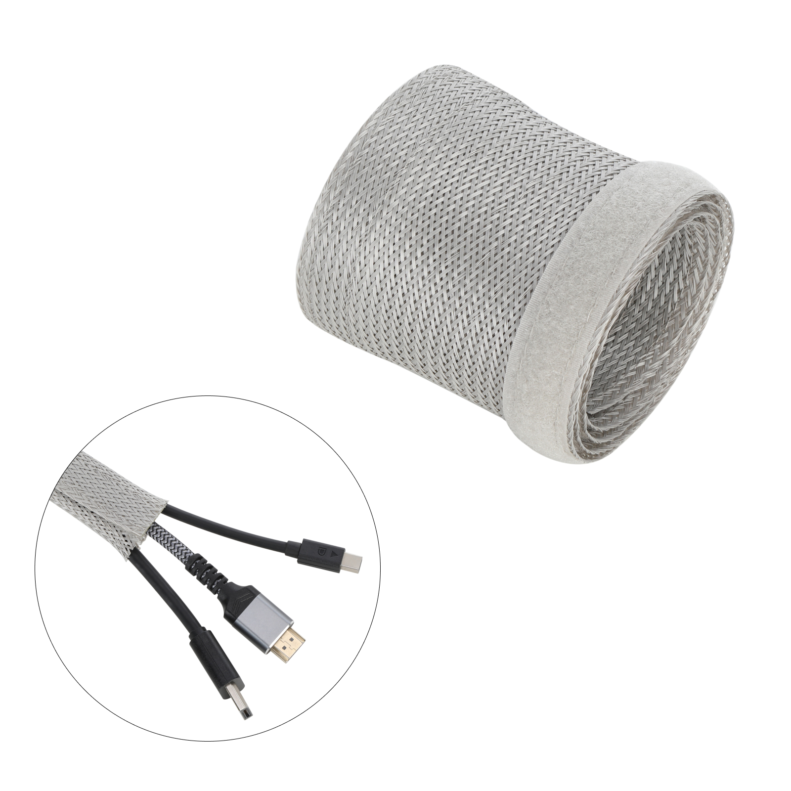 Flexible Cable Wrap Sleeve with Hook and Loop Fastener (85mm/3.3" Width )