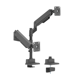 LIFTMAX Heavy-Duty Pole-Mounted Dual-Screen Mechanical Spring Monitor Arm