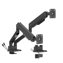 LIFTMAX Heavy-Duty Dual-Screen Mechanical Spring Monitor Arm with 3.0 USB-A & USB-C Ports