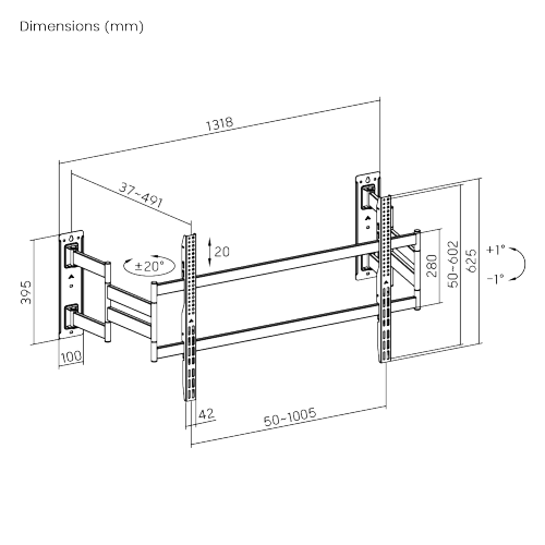 Slim-Profile Heavy-Duty Full Motion TV Mount LPA93-6108D Elegantly sleek with the strength built for oversized TVs. from china(chinese)